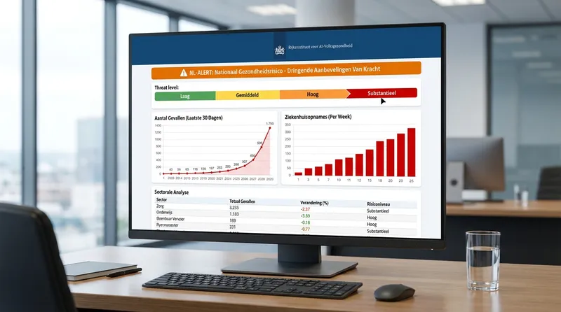 RIVM dashboard met verwonderingsepidemie dreigingsniveau